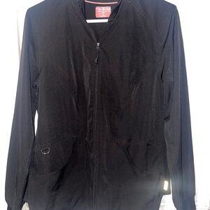 Black Zip-Up Scrub Jacket | Ava Therese